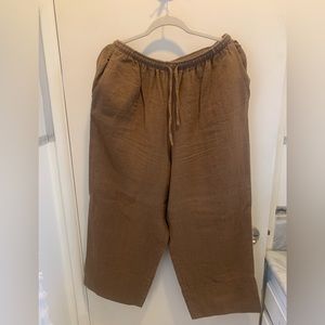 Chocolate Brown Large Linen Pants